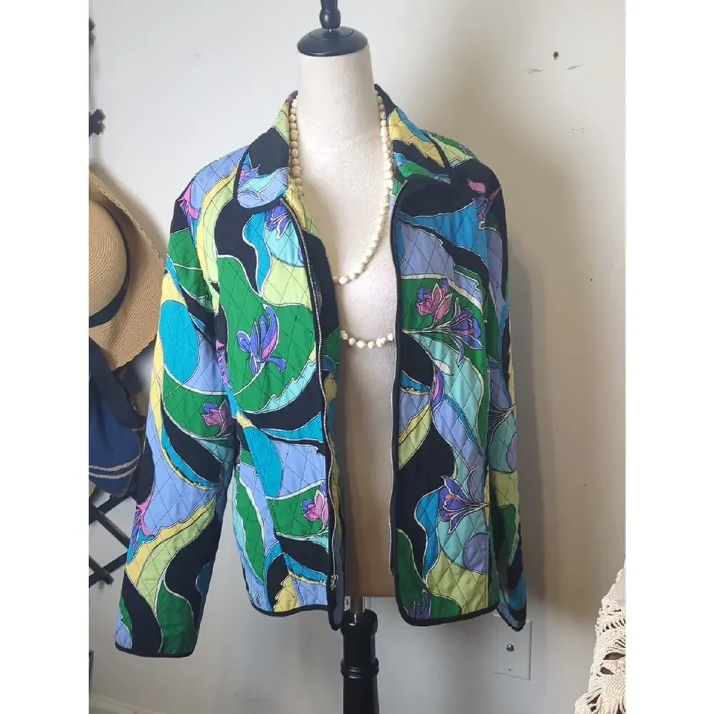 Vintage Requirements Quilted Jacket Resort Wear Coastal Prep Lily Inspired